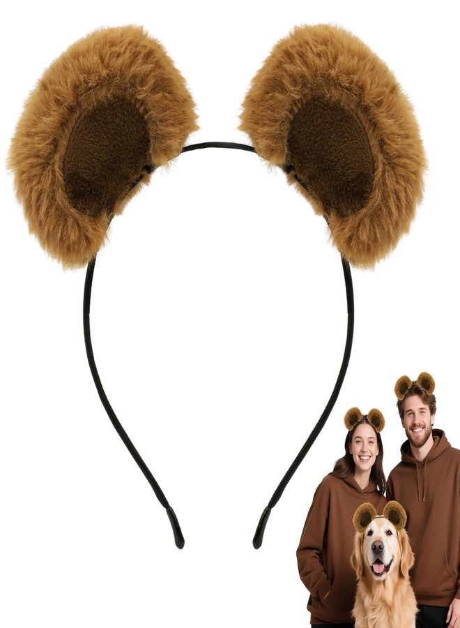 Voiiake Bear or Chipmunk Ears Headband Brown, Cute Care Hairband for Bear Costume, Animal Ear Head Wear for Makeup Washing Face Halloween Cosplay Dress up Costume Adults Women Gift - Image 1